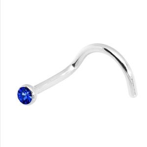 Royal Blue Crystal Gem Nose Screw